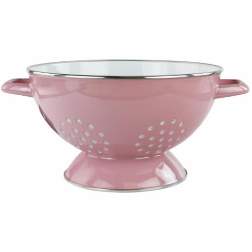 Reston Lloyd 88661 5 qt. Enamel Colander  Pink Perspective: front