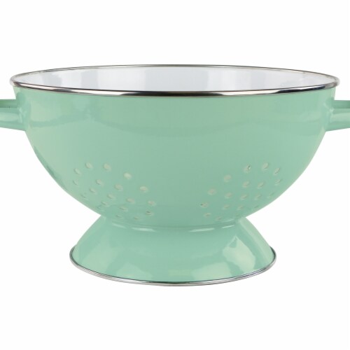 Reston Lloyd 88692 5 qt. Enamel Colander, Seafoam Perspective: front