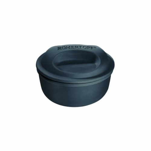 Reston Lloyd Romertopf BBQ Line Dutch Oven, Black Perspective: front