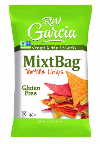 RW Garcia™ MixtBag® Veggie and White Corn Tortilla Chips Perspective: front