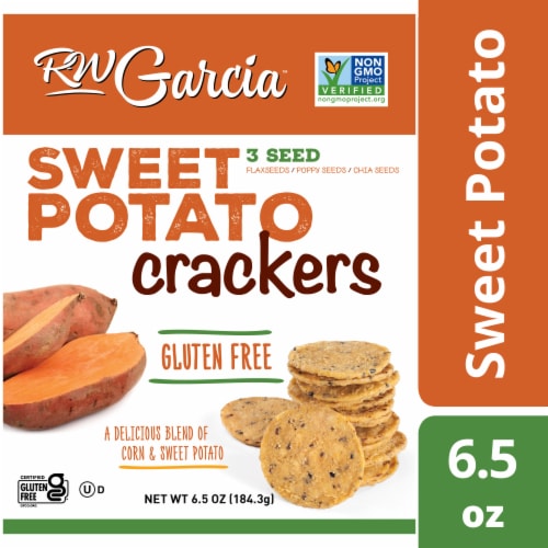 R.W. Garcia 3 Seed Sweet Potato Crackers Perspective: front