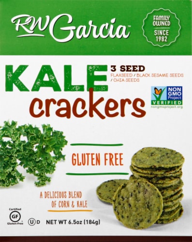 R.W. Garcia 3 Seed Kale Crackers Perspective: front