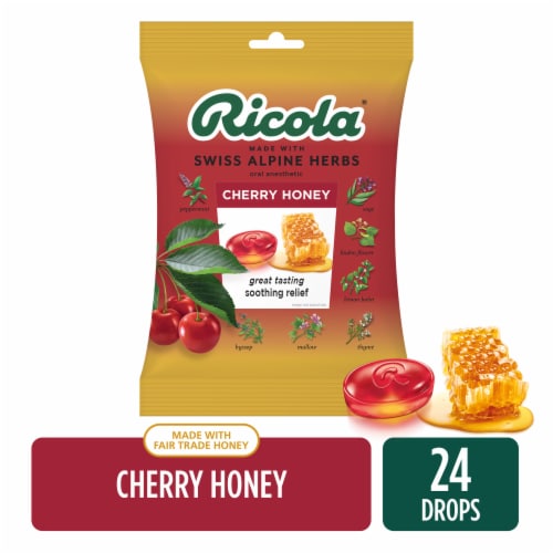 Ricola Cherry Honey Herb Throat Drops Perspective: front