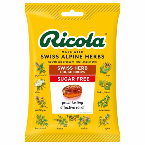 Ricola® Sugar-Free Original Swiss Herb Cough Drops Perspective: front