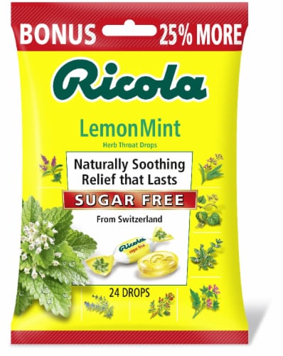 Ricola Sugar-Free Lemon Mint Herb Drops Perspective: front