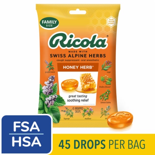 Ricola Honey-Herb Cough Suppressant Throat Drops Family Pack Perspective: front