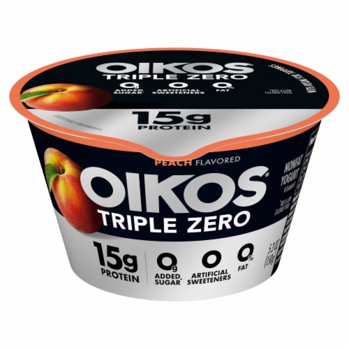 Oikos Triple Zero Peach Greek Yogurt Cup