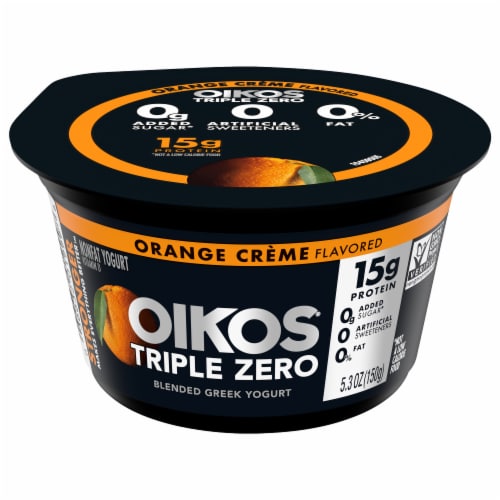 Oikos® Triple Zero Orange Creme Blended Greek Yogurt Perspective: front