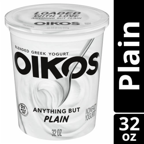 Oikos® Anything But Plain Nonfat Blended Greek Yogurt Tub Perspective: front