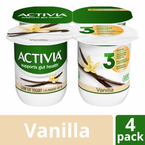Activia® Vanilla Probiotic Lowfat Yogurt Cups Perspective: front
