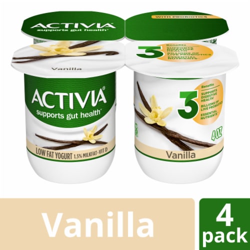 Activia® Vanilla Probiotic Lowfat Yogurt Cups, 4 ct / 4 oz - Kroger