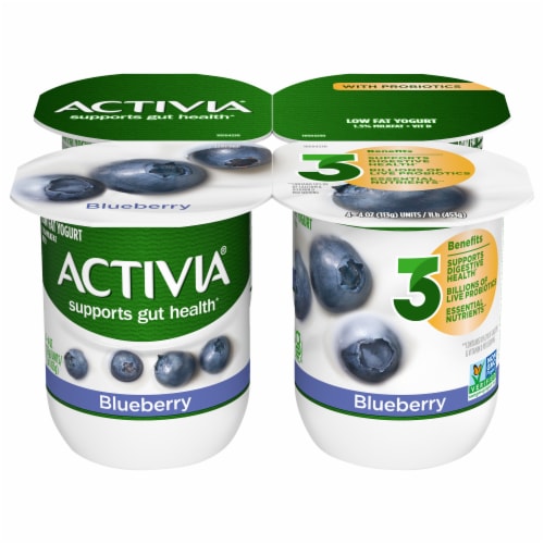 Activia Blueberry Probiotic Low Fat Yogurt Cups