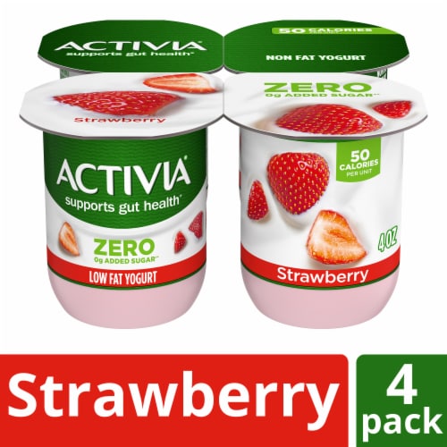 Activia Nonfat Probiotic Strawberry Yogurt Cup Perspective: front