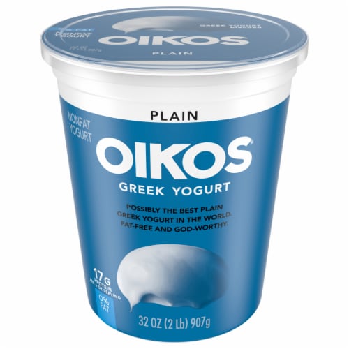 Oikos® Plain Greek Yogurt Tub Perspective: front