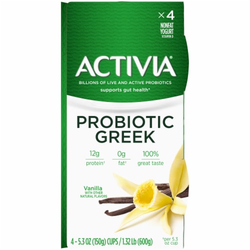 Activia Strawberry Probiotic Low Fat Yogurt Cups, 4 ct / 4 oz