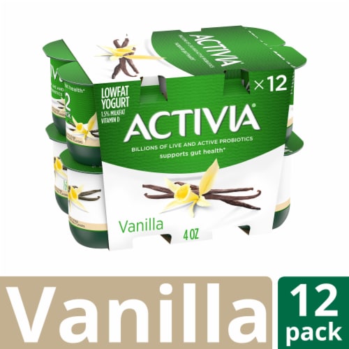 Activia Low Fat Probiotic Vanilla Yogurt Cups Perspective: front