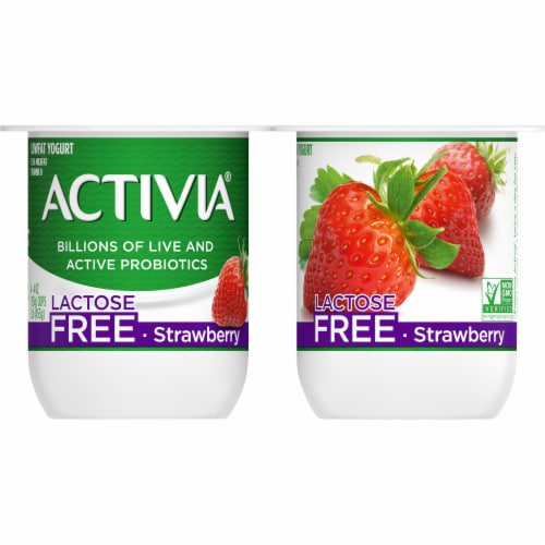 Activia Strawberry Probiotic Low Fat Yogurt Cups, 4 ct / 4 oz