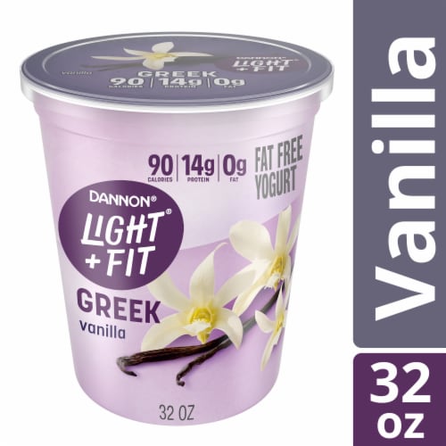 Dannon Light + Fit Vanilla Greek Nonfat Yogurt Tub Perspective: front