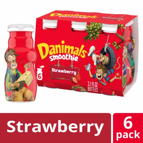 Danimals® Non-GMO Strawberry Explosion Smoothies Perspective: front