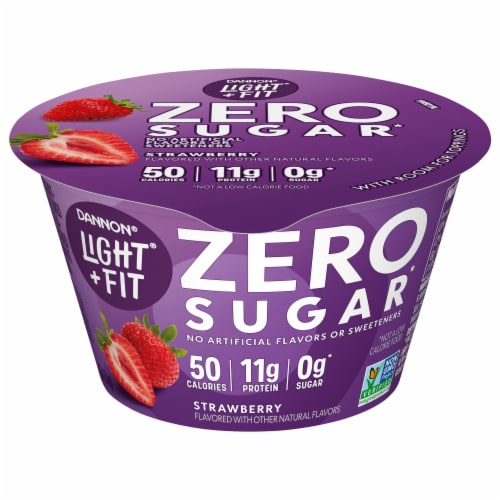 Light + Fit Zero Sugar Strawberry Ultra-Filtered Nonfat Yogurt Cup Perspective: front
