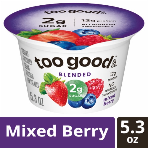 Too Good & Co. Mixed Berry Yogurt-Cultured Ultra-Filtered Low Fat Milk Product Cup Perspective: front