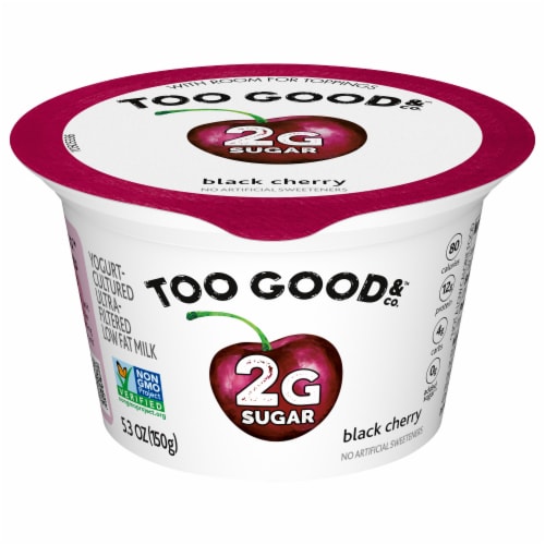 Two Good Black Cherry Greek Yogurt Perspective: front