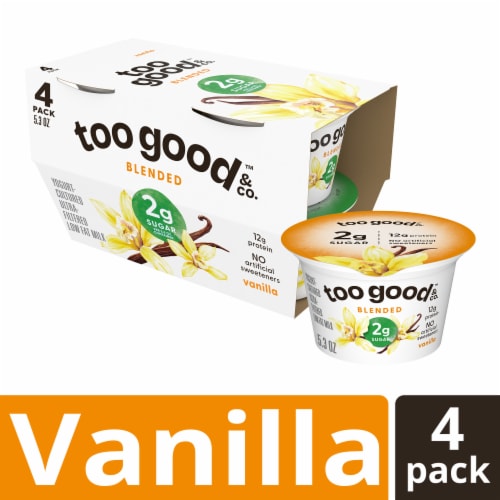 Too Good & Co. Vanilla Low Fat Lower Sugar Gluten Free Greek Yogurt Cups Perspective: front