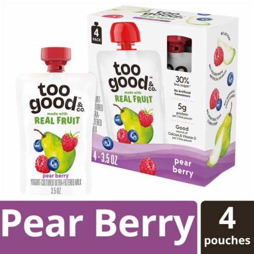 Too Good & Co. Kids Pear Berry Yogurt Pouch Perspective: front