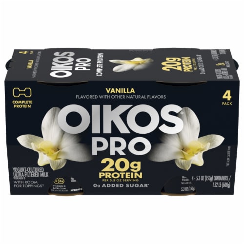 Oikos Pro® Oikos Vanilla Yogurt Cups Perspective: front