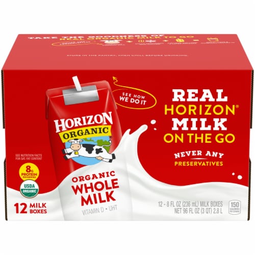 Horizon Organic Shelf Stable Whole Milk Perspective: front