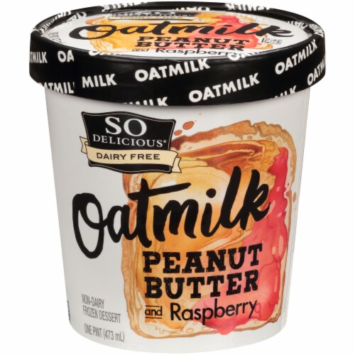SO Delicious® Oatmilk Peanut Butter and Raspberry Frozen Dessert Perspective: front