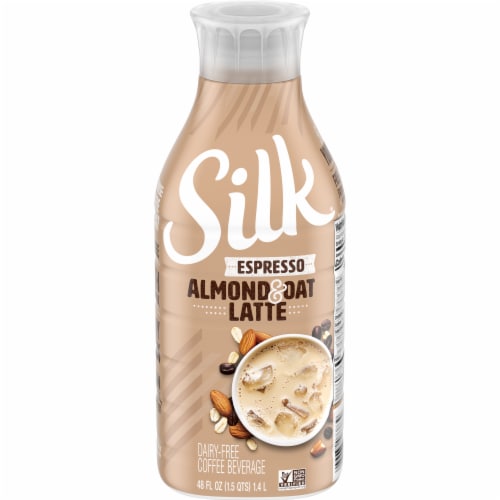 Silk Espresso Almond & Oat Latte Dairy-Free Coffee Beverage Perspective: front