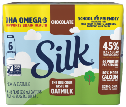 Silk Chocolate  DHA Omega-3 Pea & Oatmilk Perspective: front