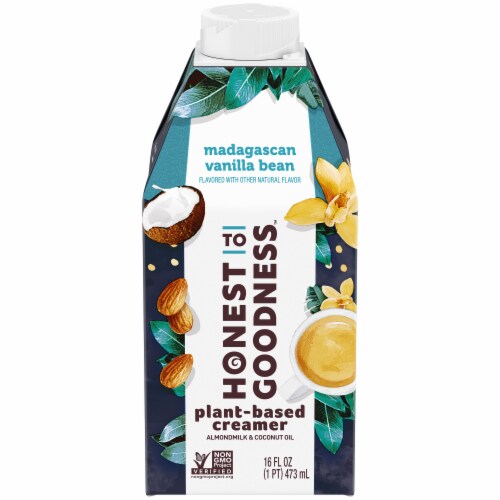 Honest to Goodness™ Madagascan Vanilla Bean Almondmilk & Coconut Oil Plant-Based Creamer Perspective: front
