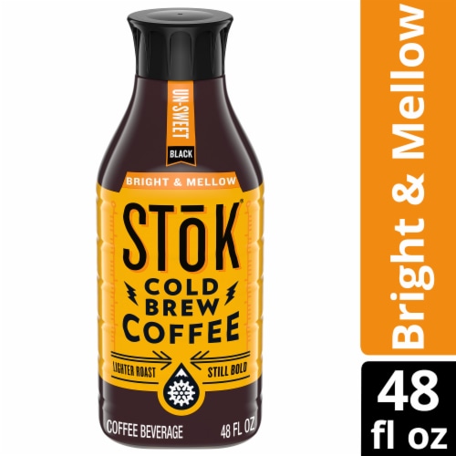 Stok® Un-Sweet Black Lighter Roast Cold Brew Iced Coffee Perspective: front
