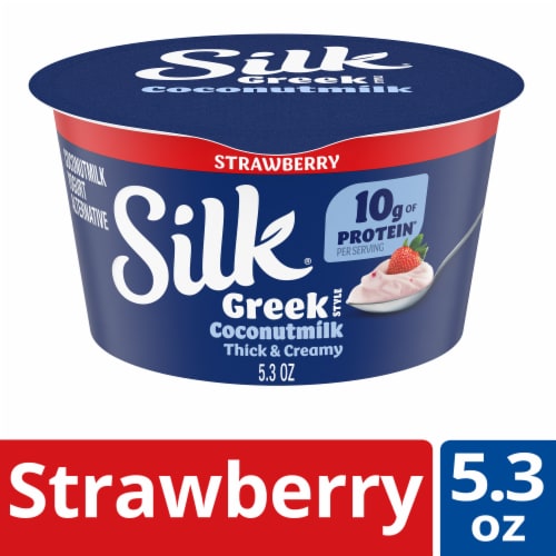 Silk Strawberry Dairy Free Coconut Milk Greek Yogurt Cup Perspective: front