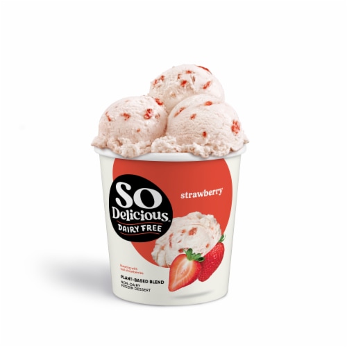 So Delicious Dairy Free Strawberry Wondermilk Frozen Dessert Carton Perspective: front