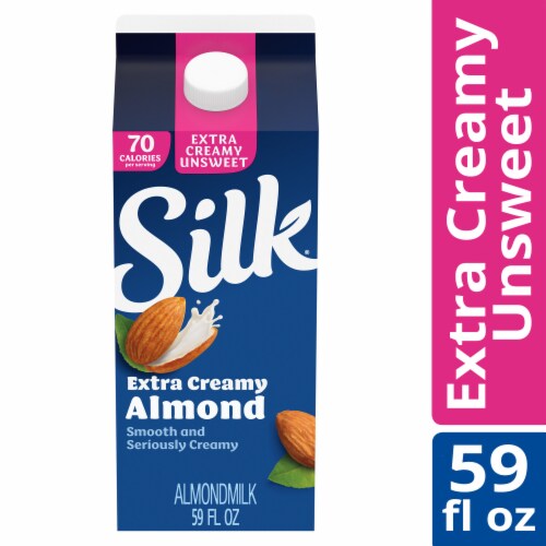 Silk® Extra Creamy Unsweet Almond Milk Perspective: front