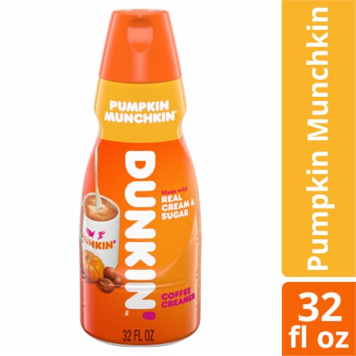 Dunkin' Pumpkin Munchkin Coffee Creamer Perspective: front