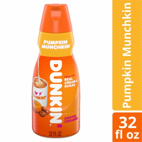 Dunkin' Pumpkin Munchkin Coffee Creamer Perspective: front