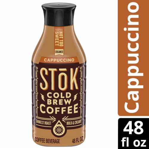 Stok® Light Sweet Dark Roast Black Cappuccino Cold Brew Iced Coffee Carton