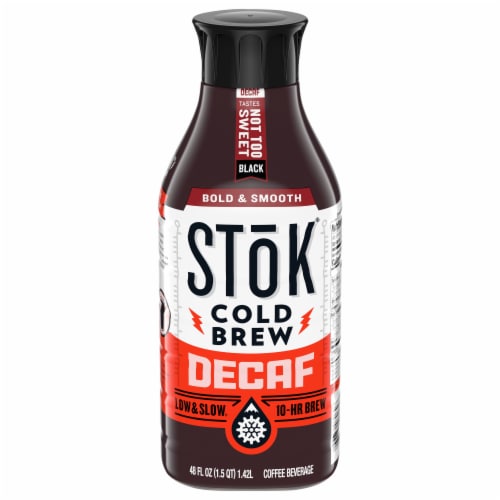 Stok® Cold Brew Not Too Sweet Decaf Coffee Beverage Perspective: front