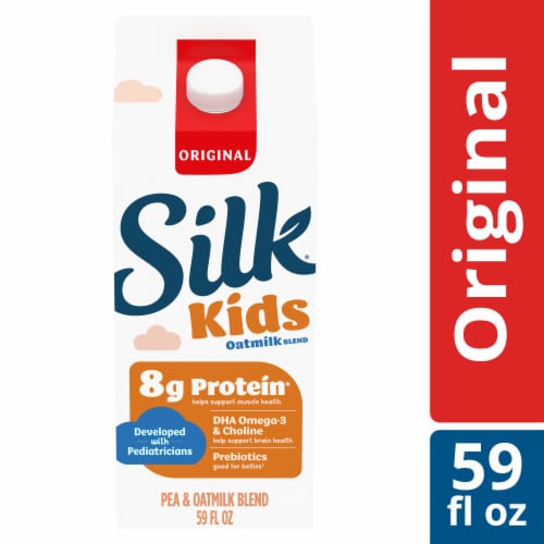 Silk Kids Oat Milk Blend, Original, Refrigerated, Dairy Free, Gluten Free, Vegan Perspective: front