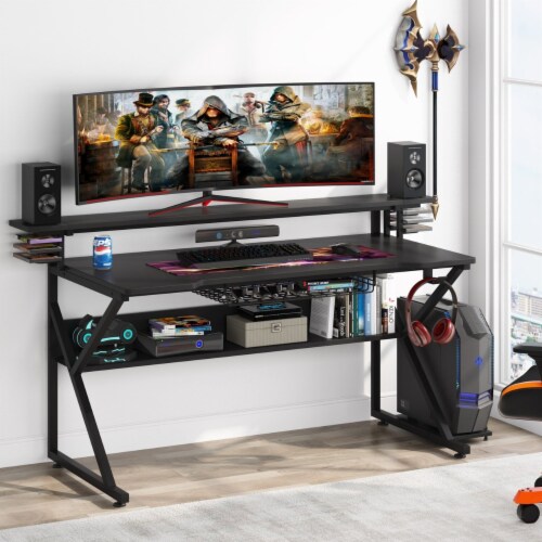 Gaming desk with tv mount top