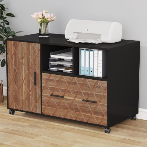 Tribesigns File with Lock and Drawer, Mobile Lateral Filing