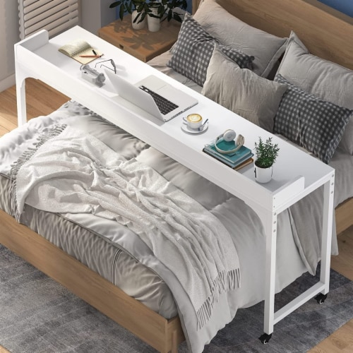 Desk over bed with wheels discount