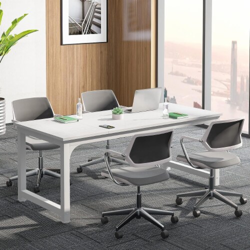 Tribesigns 6Ft Conference Table 70.8 W X 31.5 D Office Meeting Desk Brown Black White 1 unit Foods Co