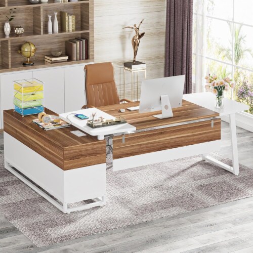 Tribesigns Tribesings Large L Shaped Desk 67 Executive Desk with 55 Lateral File Cabinet No Size Kroger