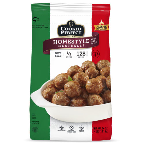 Cooked Perfect® Homestyle Frozen Meatballs Perspective: front