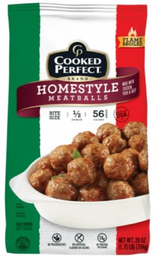 Cooked Perfect® Homestyle Frozen Meatballs Perspective: front